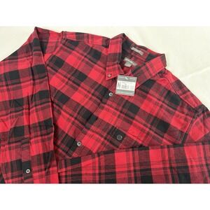 NWT Eddie Bauer Men's Eddie's Favorite Classic Fit Flannel Shirt 2XLT Scarlet